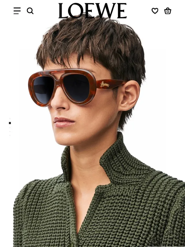 Loewe Anagram Aviateur Lunettes de Soleil Oversized Acétate 6