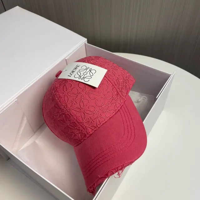 Loewe Anagram Gorra de béisbol rosa bordada 3