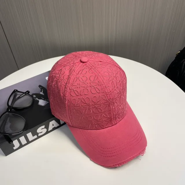 Loewe Anagram Gorra de béisbol rosa bordada 4