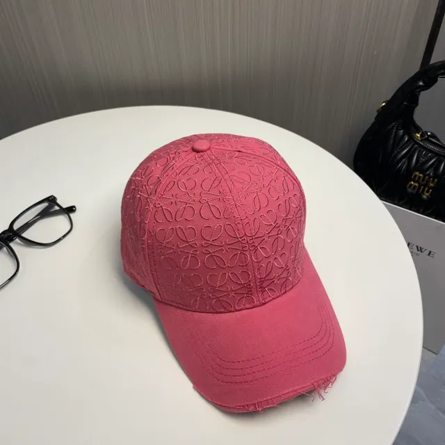 Loewe Anagram Gorra de béisbol rosa bordada 6