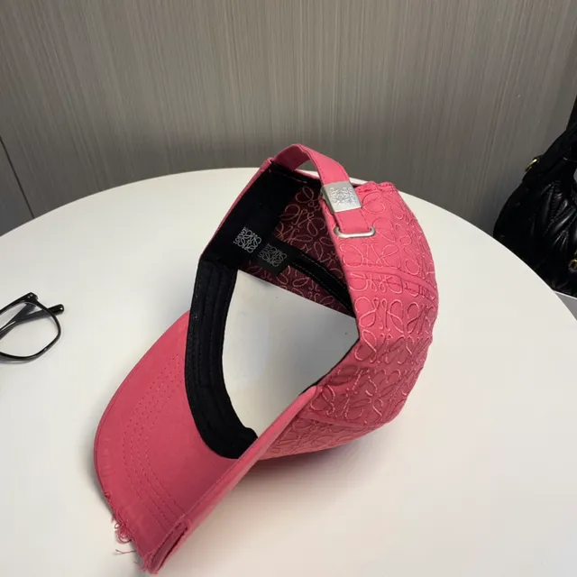 Loewe Anagram Gorra de béisbol rosa bordada 7