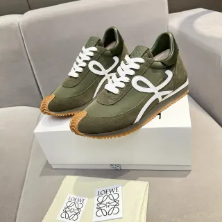 Loewe Flow Runner Olive Green White Anagram Lifestyle Sneakers