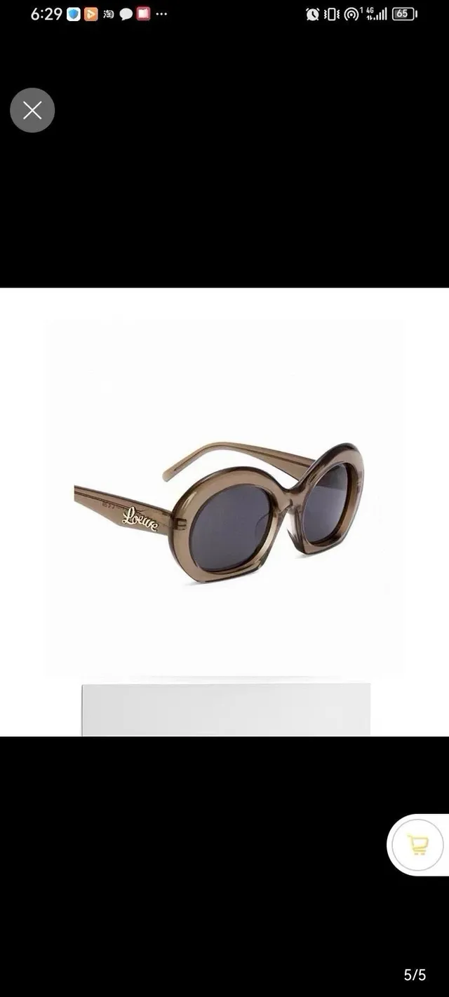 Loewe Puzzle Pink Black Oversized Oval Frames Pinched Temple Junction Sunglasses 8
