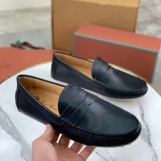 Loro Piana Penny Loafer কালো মসৃণ চামড়ার লোফার