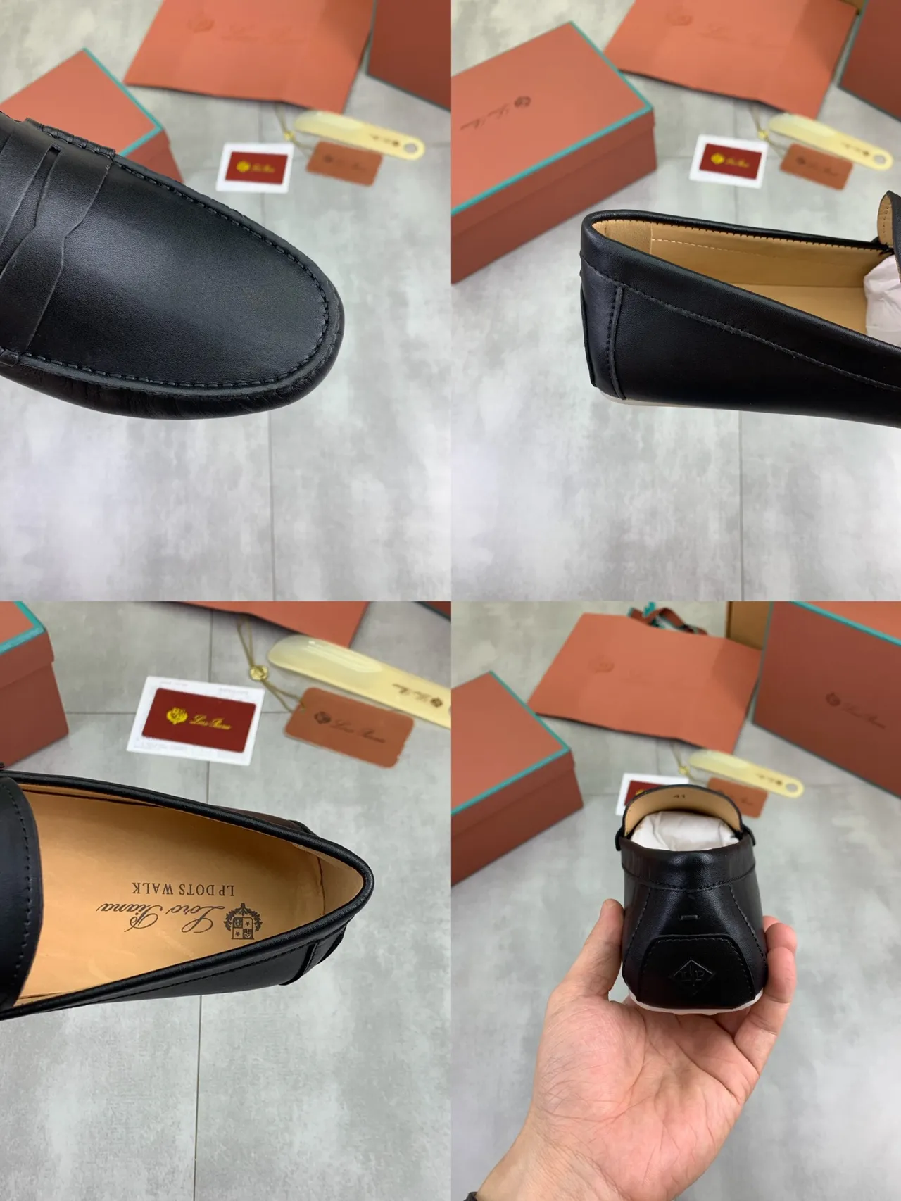 Loro Piana Penny Loafer Mocassins Pretos de Couro Liso 2