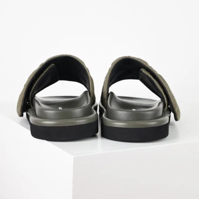 Louis Vuitton 军绿黑印花绗缝带层叠橡胶鞋底拖鞋 8