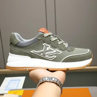 Louis Vuitton Zapatos Lifestyle Verde Ejército Blanco Perforado Ante Oliva Oversized Raised LV Monogram