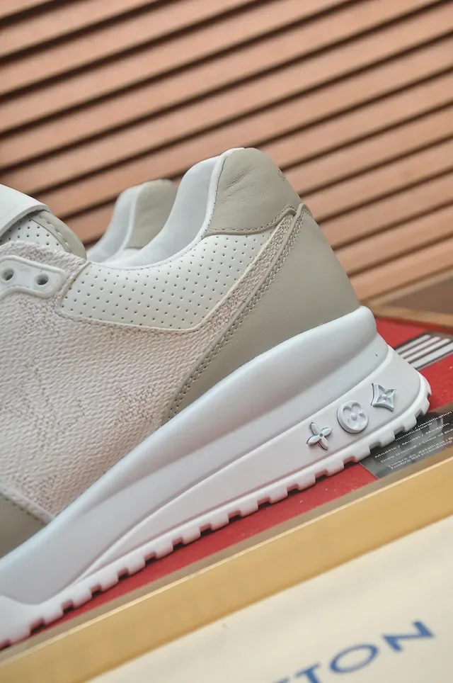 Louis Vuitton Beige White Low-Top Mixed-Material Upper Lifestyle Sneakers 2