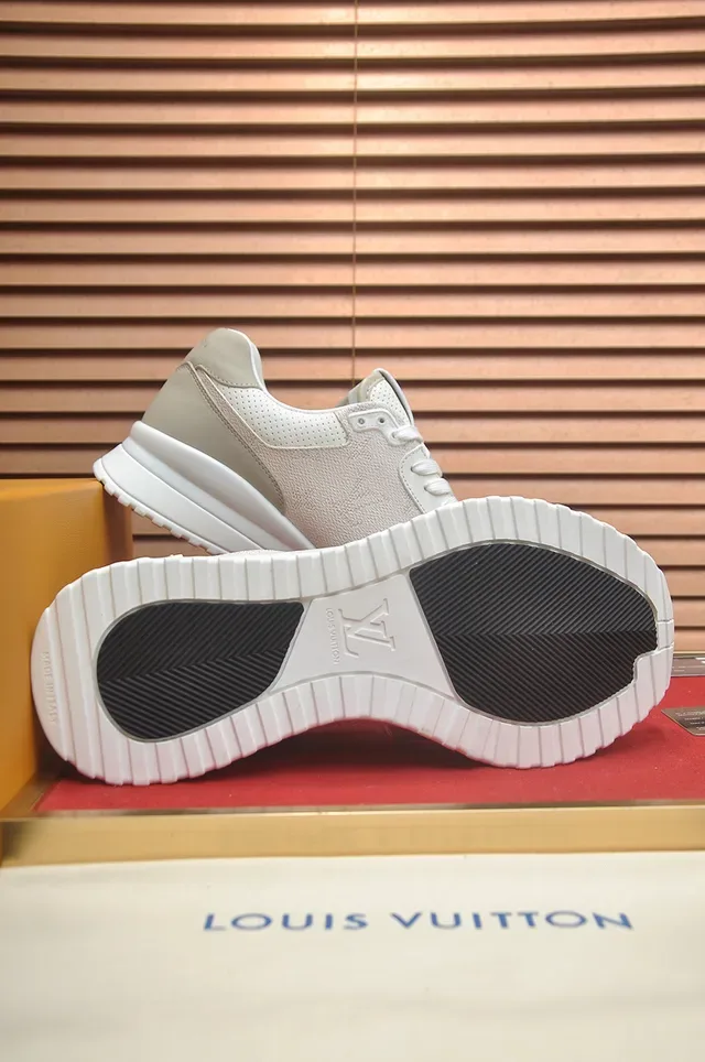 Louis Vuitton Beige White Low-Top Mixed-Material Upper Lifestyle Sneakers 3