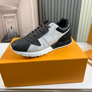 Louis Vuitton Preto Cinza Monograma Lona Couro Sobreposições Lifestyle Sneakers