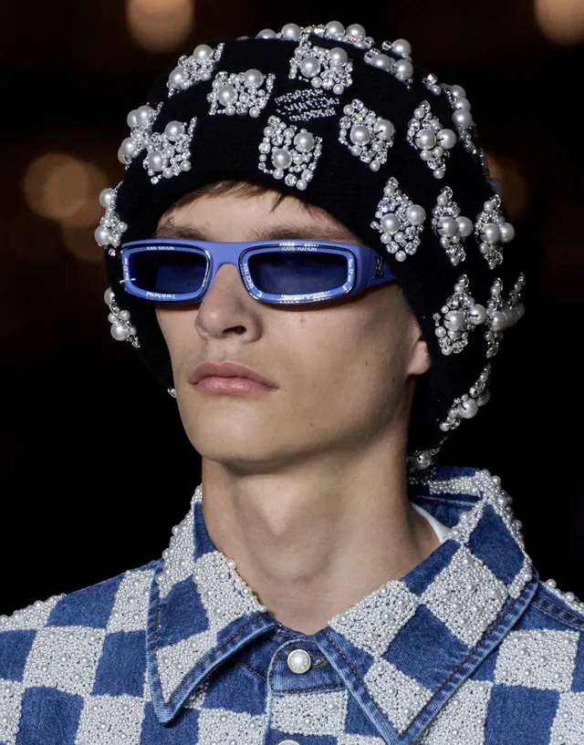Louis Vuitton Preto Verde Xadrez Jacquard Integrado Capa Capuz Roupas Exteriores 4