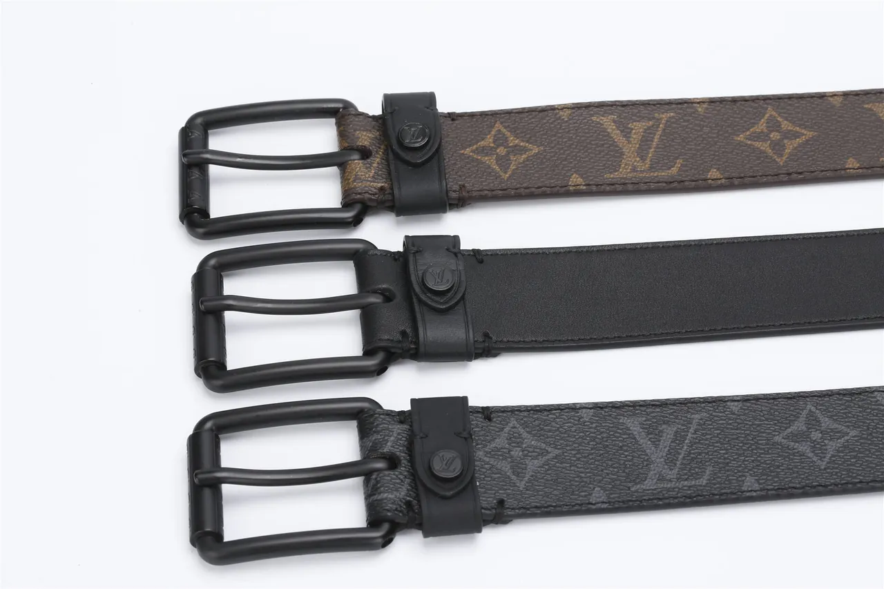 Louis Vuitton Black Matte Finish Embossed Monogram Leather Belt 3