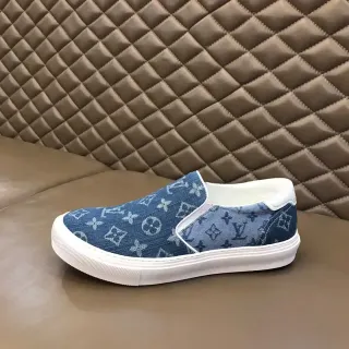 Louis Vuitton Zapatillas Slip-On Denim Monogram Azul Blanco Lifestyle