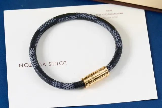 Louis Vuitton Braided Leather Two-Tone Bracelet 3