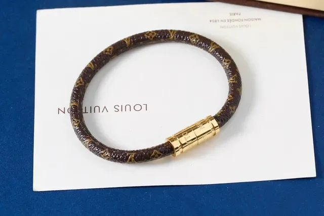 Louis Vuitton Braided Leather Two-Tone Bracelet 4