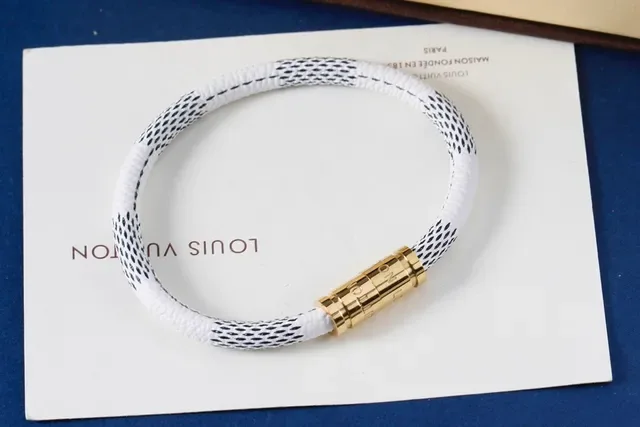 Louis Vuitton Braided Leather Two-Tone Bracelet 5