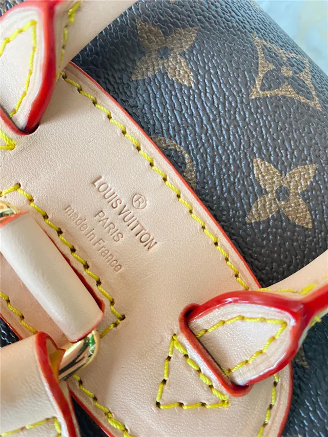حقيبة ظهر صغيرة Louis Vuitton قماش مونوغرام بني بيج مع إغلاق سحب 5