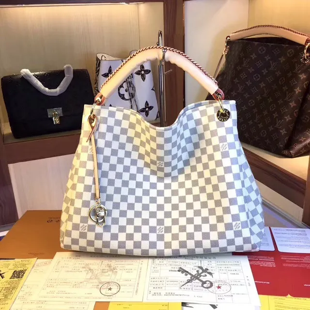 Louis Vuitton Brown Beige Monogram Canvas Rolled Leather Handle Handbag 9