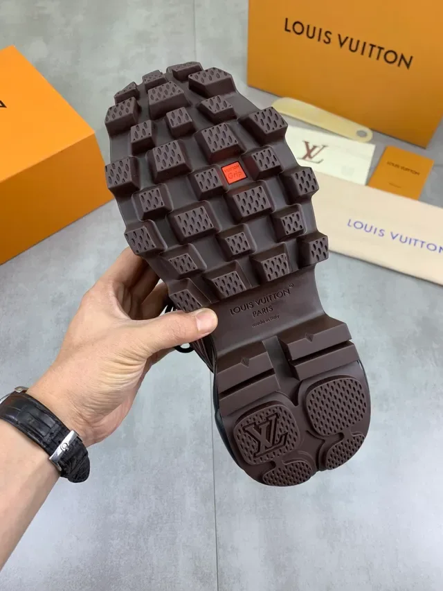 Louis Vuitton Brown Beige Sole Mesh And Synthetic Overlays Chunky Sneakers 2