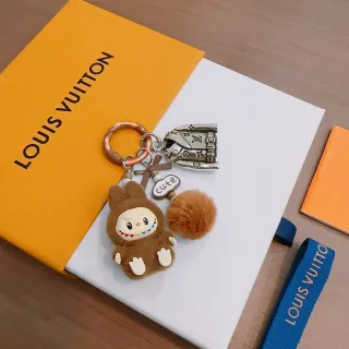 Louis Vuitton Brown Orange Plush Character Metallic LV Jacket Charm Phone Accessory
