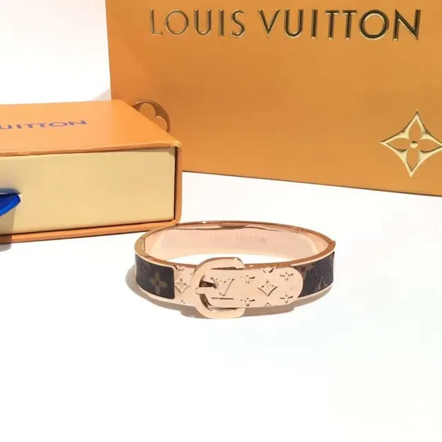 Louis Vuitton Buckle Bracelet Monogram Canvas Rigid Bangle Bracelet 6