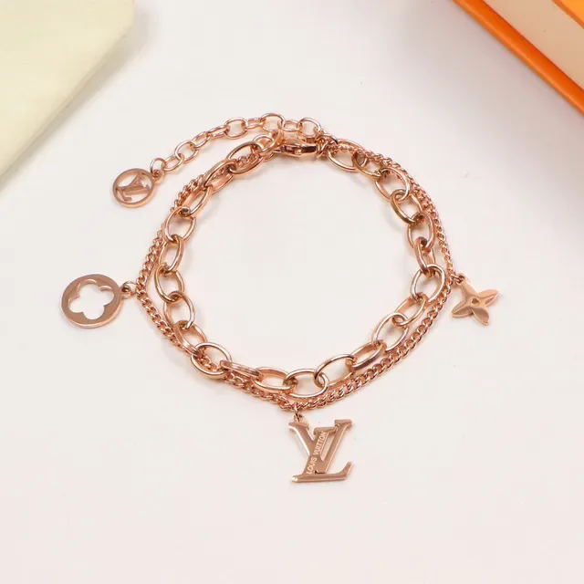 Louis Vuitton Pulseira Corrente Ouro Rosa/Ouro Amarelo/Tom Prata 5