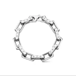 سوار Louis Vuitton Chain Reaction محفور مونوغرام فضي