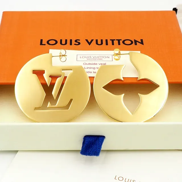 Louis Vuitton Circular Cutout Monogram and Flower Earrings 4