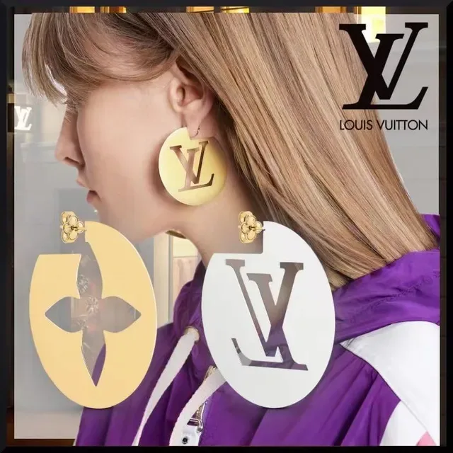 Louis Vuitton Circular Cutout Monogram and Flower Earrings 9
