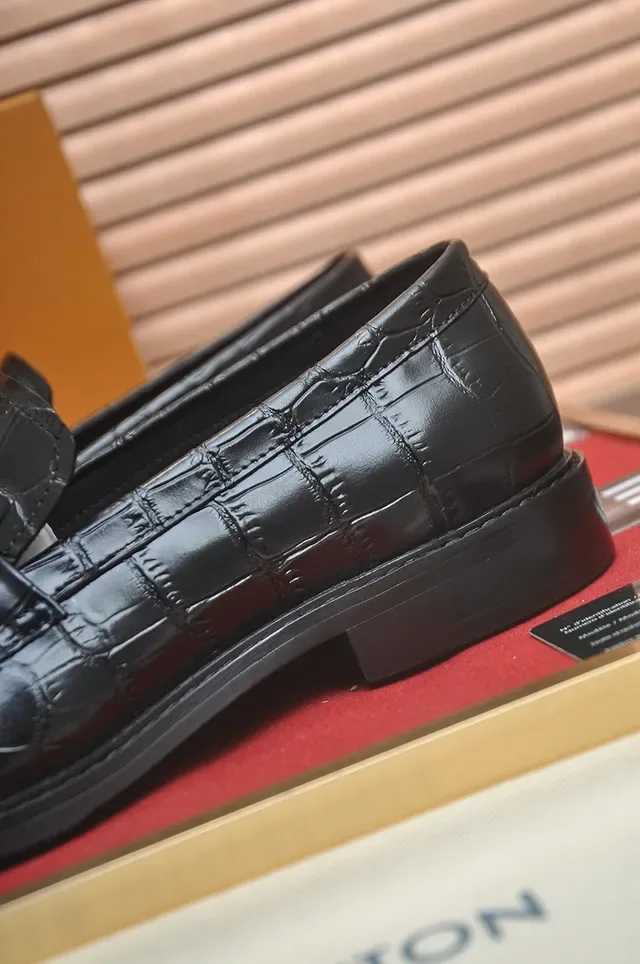 Louis Vuitton Croc-Embossed Leather Strap Loafers 2