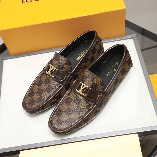 Louis Vuitton Damier Check Gold Buckle Loafers 8