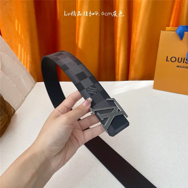 Louis Vuitton Damier Graphite Turnlock Cinturón de cuero 18