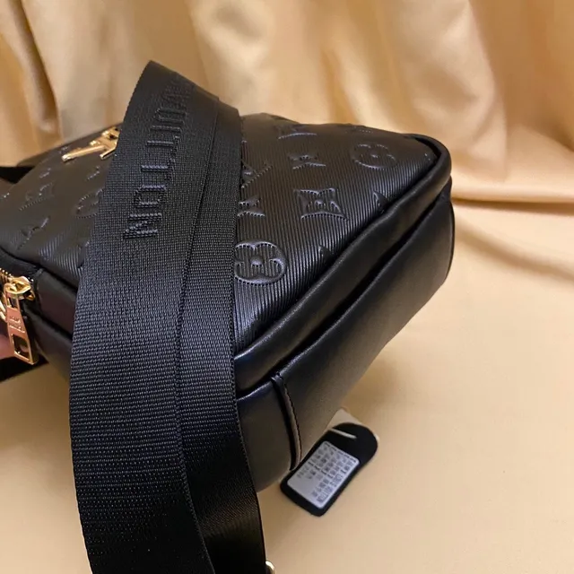 Louis Vuitton DD662 أسود ذهبي مونوغرام-مبطن جلد تركيبات معدنية حقيبة كروس بودي 4