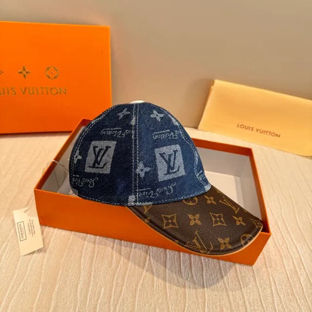 Louis Vuitton Denim and Monogram Canvas Baseball Cap 9