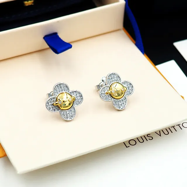 Louis Vuitton Floral Face Pavé Stud Earrings 8