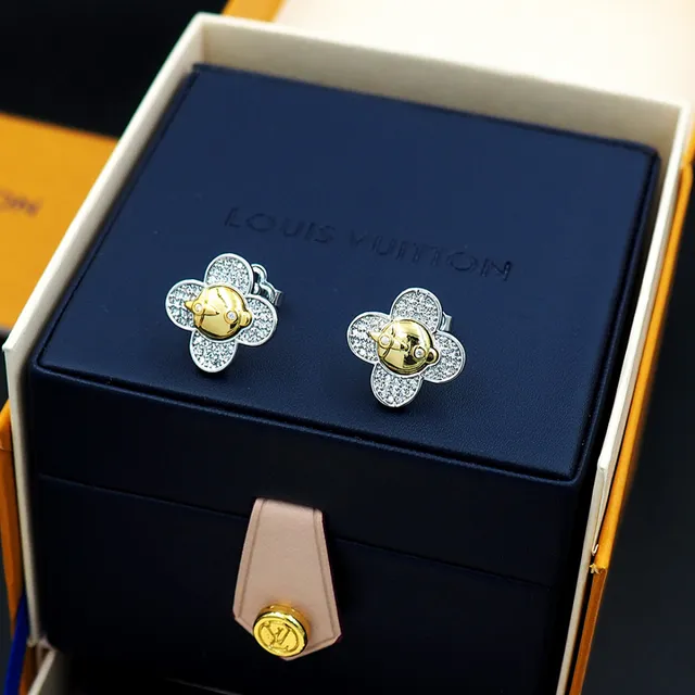 Louis Vuitton Floral Face Pavé Stud Earrings 10