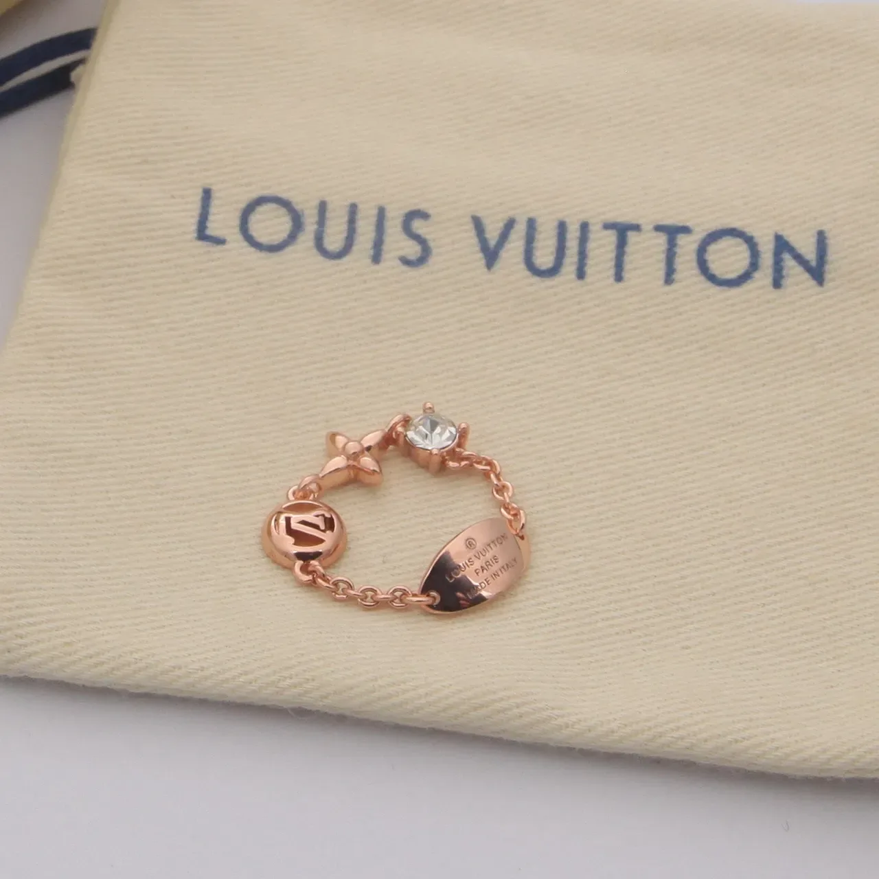 Louis Vuitton Bague Fleur Or Argent Disque Monogramme Motif Quatre Feuilles 6