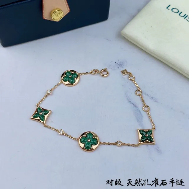 Louis Vuitton 金绿多 charm 链玫瑰手链 7
