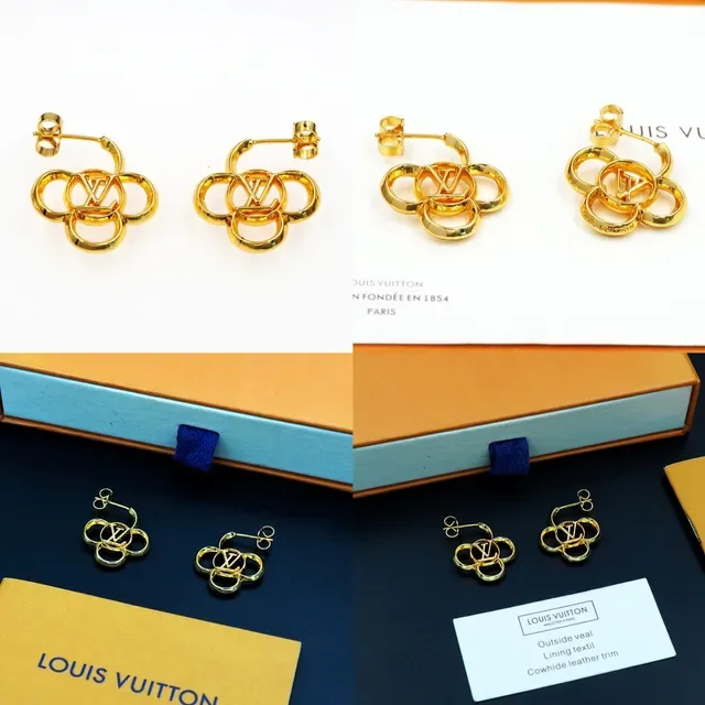 Louis Vuitton Gold Interlocking Circles Earrings 3