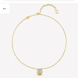 Collar Louis Vuitton Cadena Dos Tonos Oro y Plata con Colgante