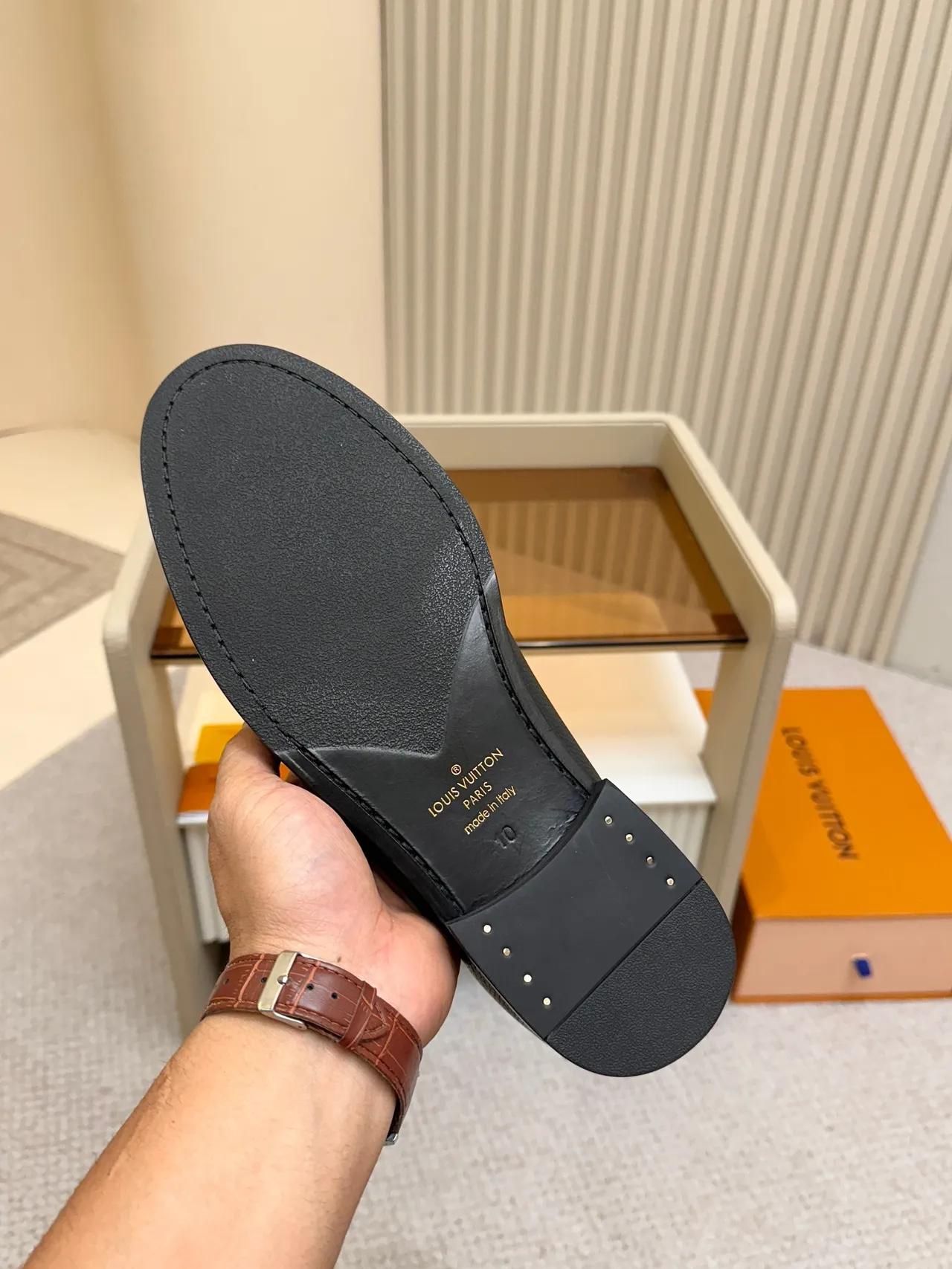 Louis Vuitton Horsebit Loafer cuero negro granulado loafer 2