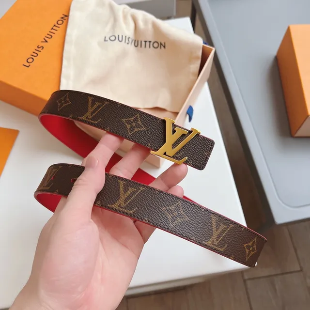 Louis Vuitton Initiales Monogram and Red Leather Belt 5