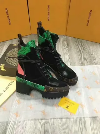 路易威登 Le Cagole Boot 黑色 绿色 粉色 蛇皮 踝靴 8