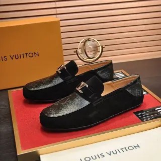 Louis Vuitton Mocasines Negro Ante Monogram Toe Cap Mocasines
