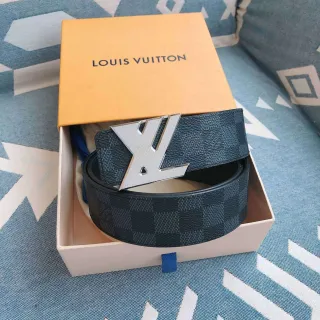 Cinto Louis Vuitton LV Damier Graphite de couro
