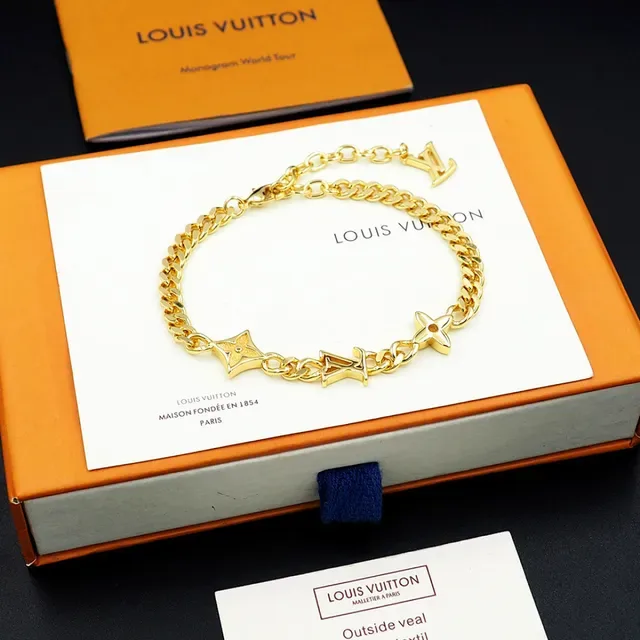 لويس فتون LV سوار سلسلة فضي وذهبي كيرب-لينك 2