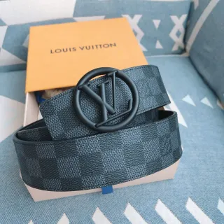Louis Vuitton LV Circle Damier Graphite Leather Belt