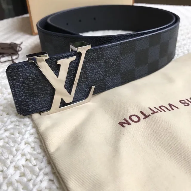 Louis Vuitton LV Initiales Belt Navy Textured Leather Belt 4
