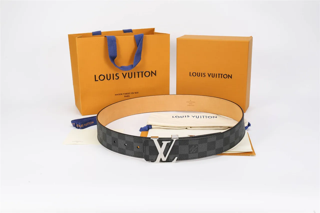 Louis Vuitton LV Initiales Damier Graphite Leather Belt 2