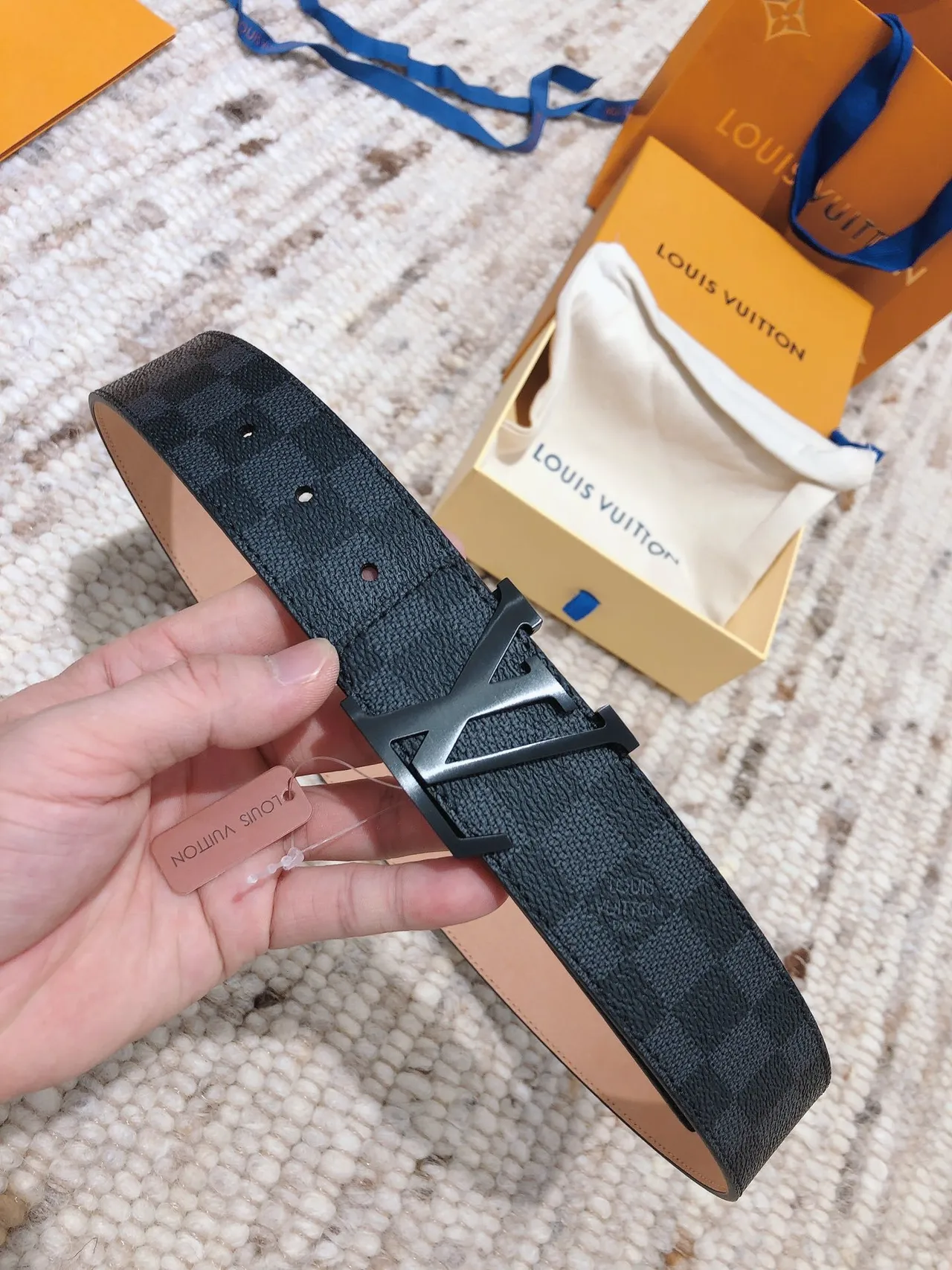 Louis Vuitton LV Initiales Damier Graphite Cinto de couro 6